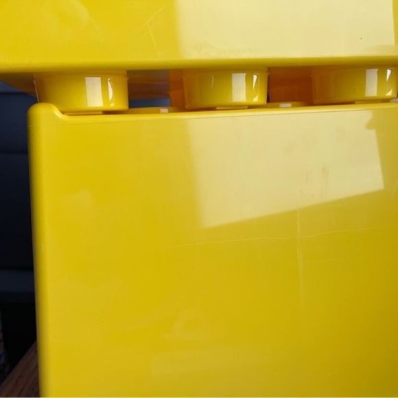 Lego Storage Box Yellow Covered Stackable Tub Lid Store Toys 14x10x7 inches Gift - Picture 8 of 12